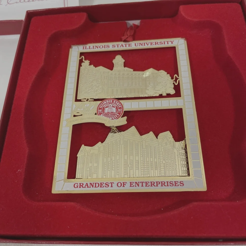 NIB Illinois State 150th Commerative Ornament Sesquiscentennial Fred Mills RARE